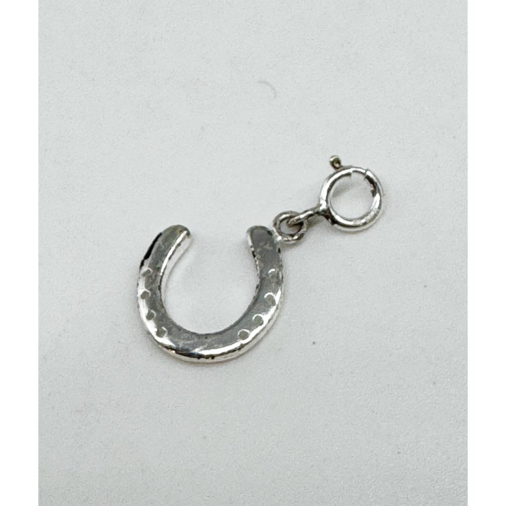 Mws Th 925 Sterling Silver Spring Ring Clasp Lucky Horseshoe Charm For Bracelet